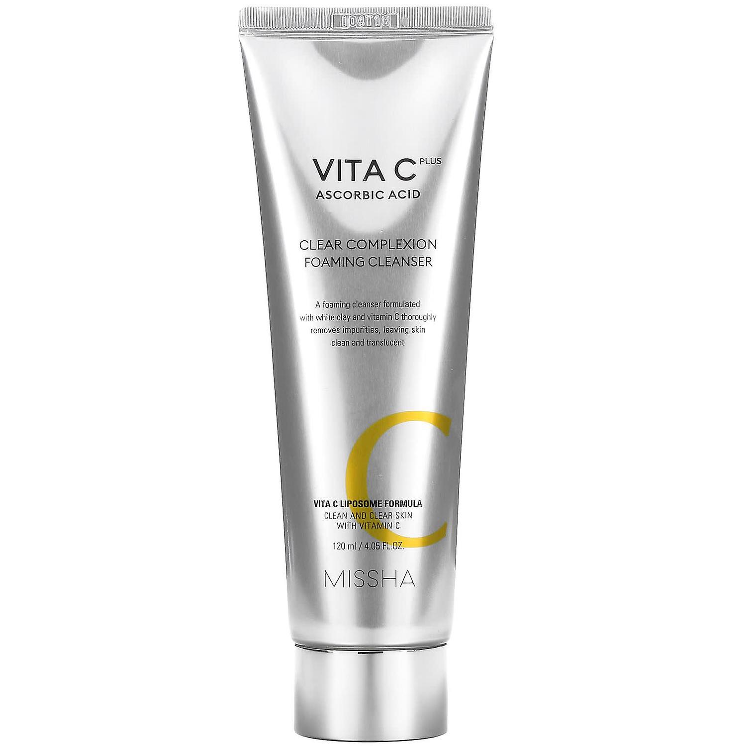 Missha, Vita C Plus Ascorbic Acid, Clear Complexion Foaming Cleanser, 4.05 fl oz (120 ml)
