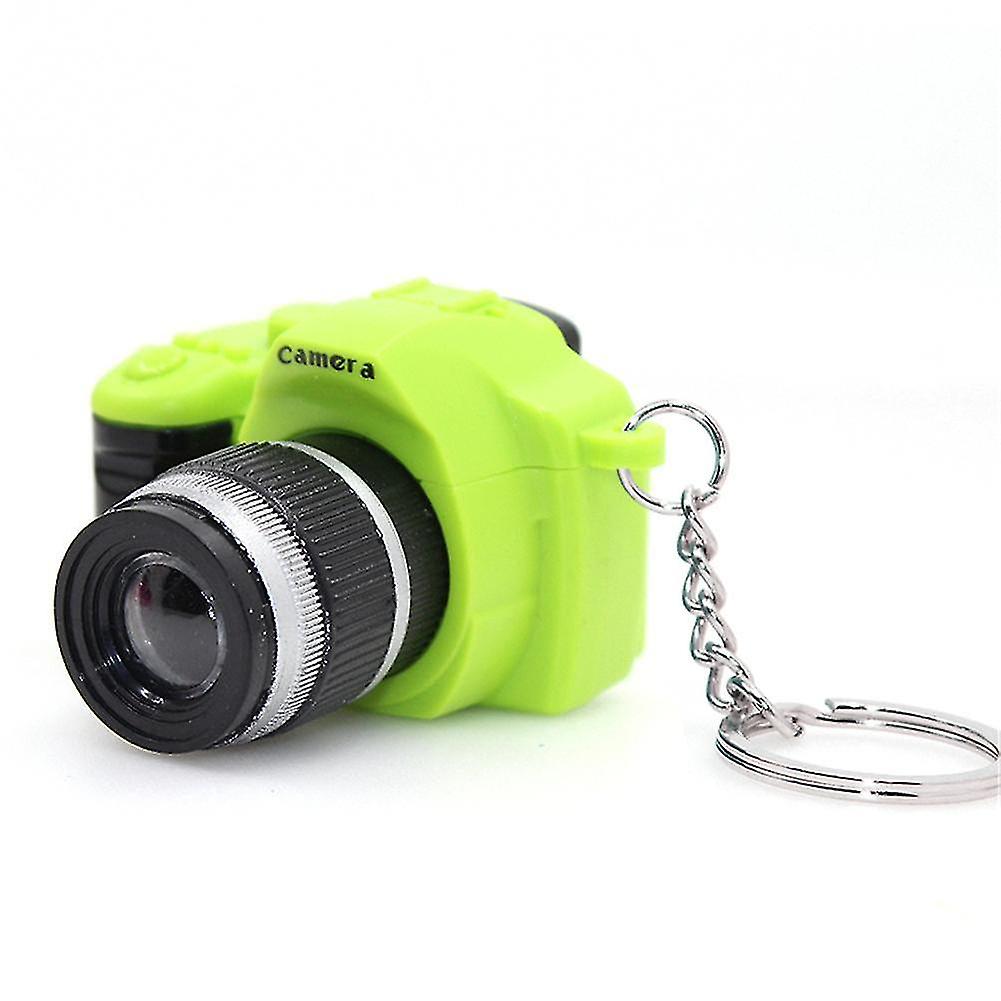Green Digital Camera Design Led Flashing Keychain