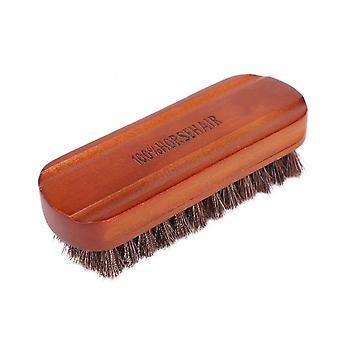Shoe Brush  Horsehair Shoe Brush - Concaved Handle for Premium Grip,  Brownish Red