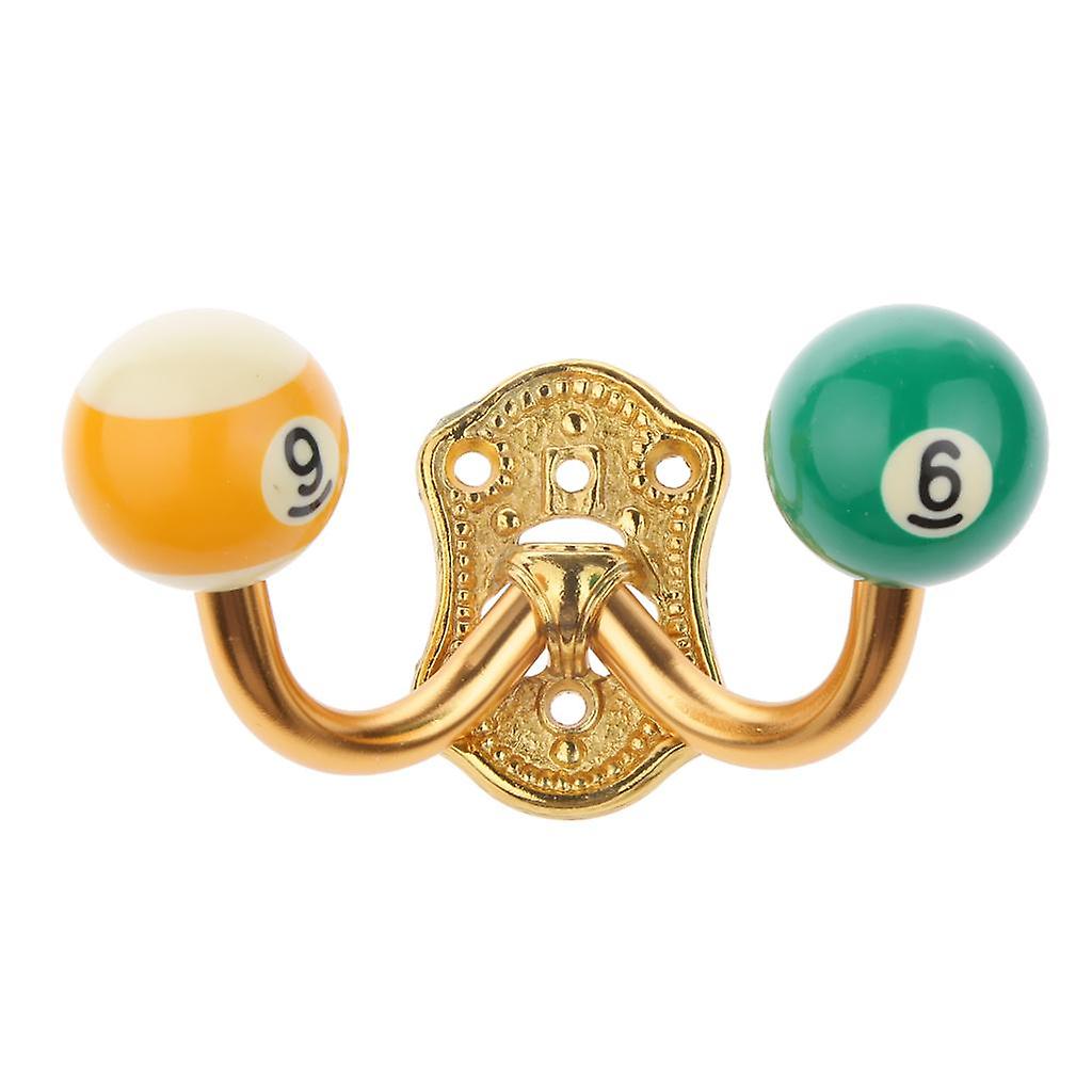 Double Hook Wall Mounted Hanging Coat/Towel/Robe/Clothes Hanger Billiards