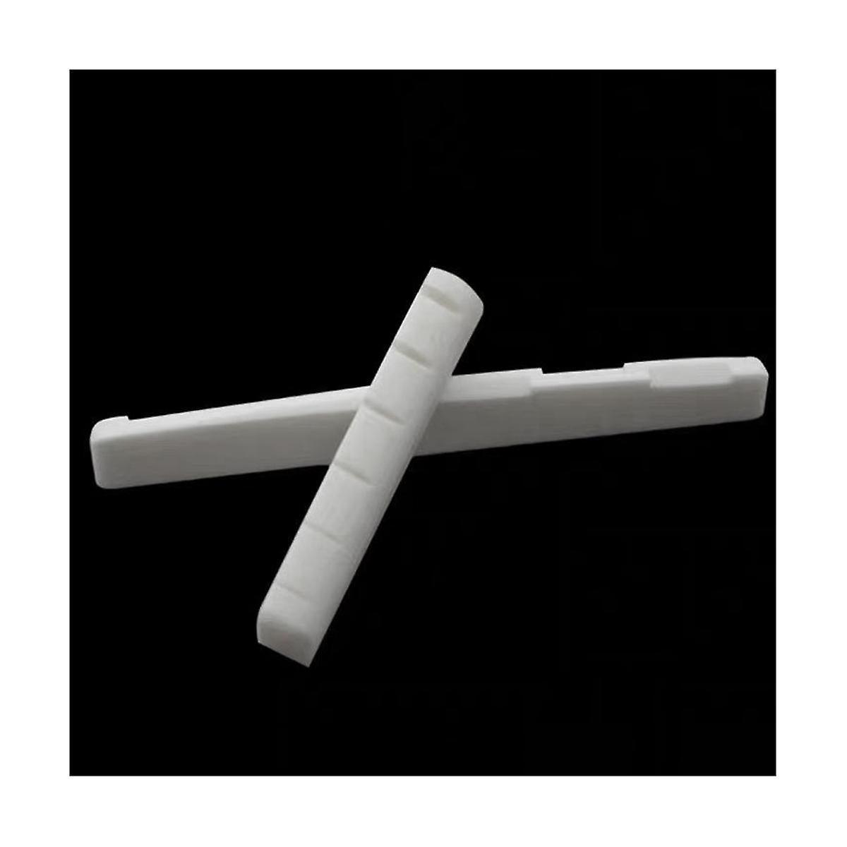 4 Pcs 6 String Acoustic Guitar Bone Bridge Saddle 72mm and Nut 43mm Bone Nut Top Folk Pillow Folk B