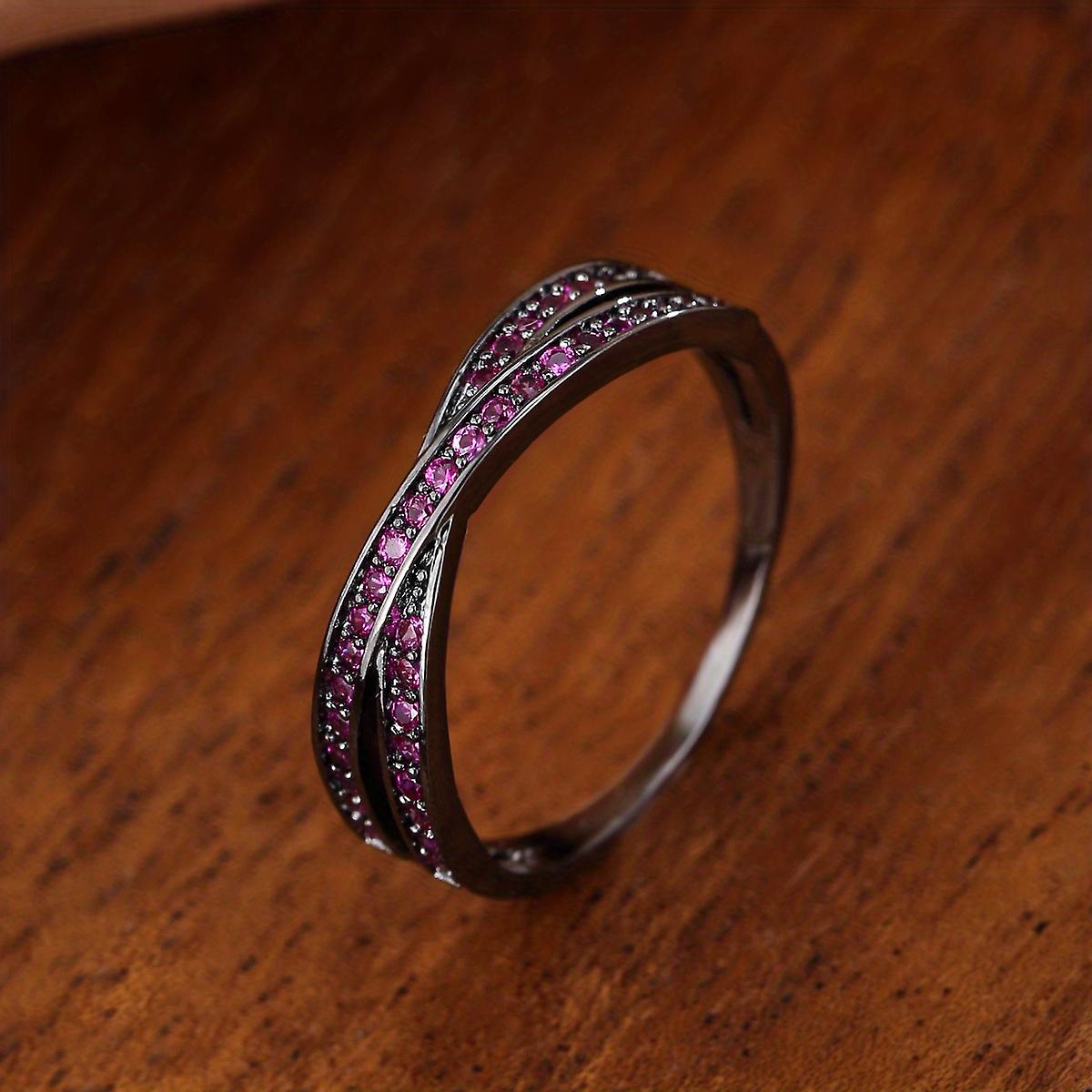 1pc טבעת זירקון צלב נירוסטה מסוגננת לנשים - מתנה מושלמת לימי הולדת, ימי נישואין ואירועים מיוחדים