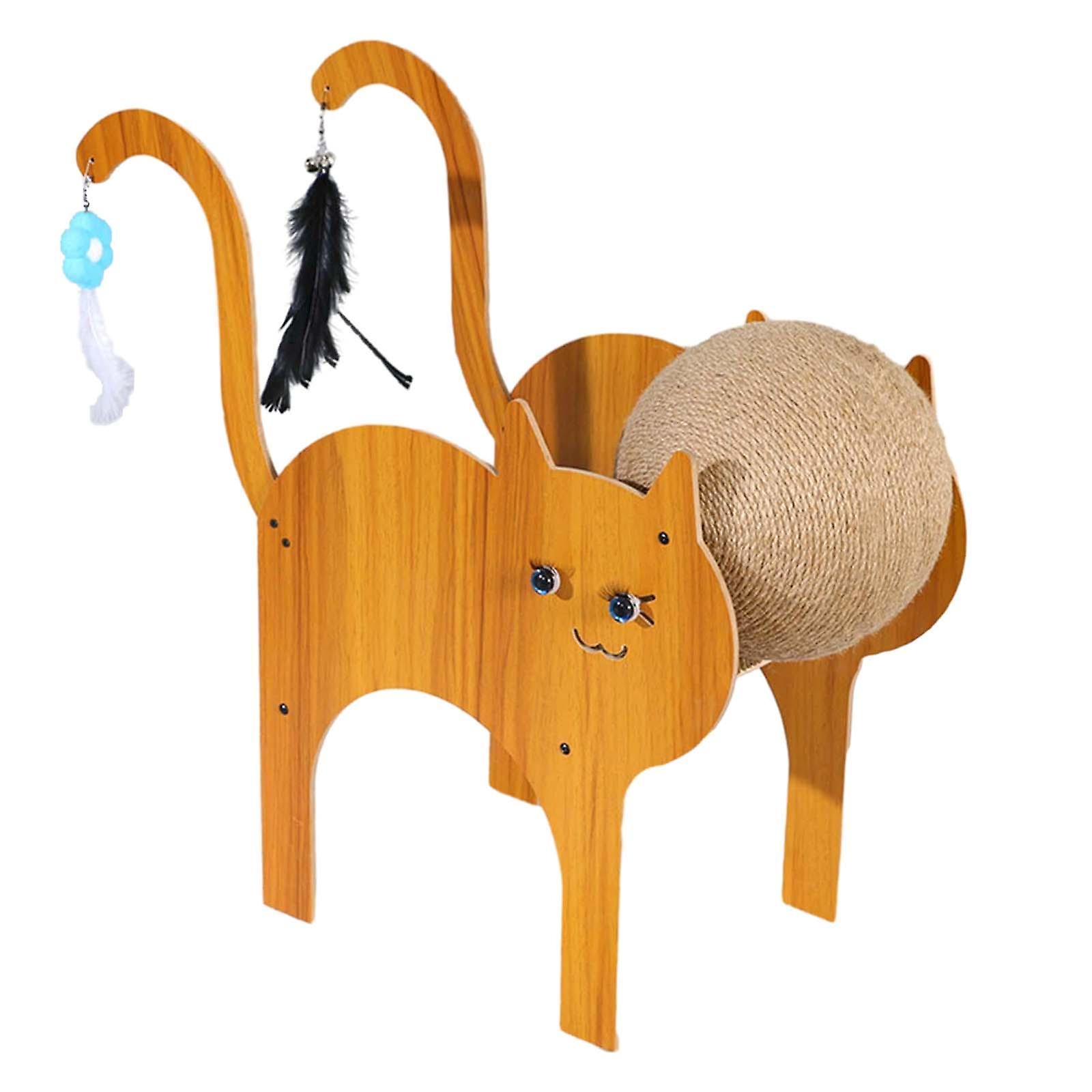 屋内猫のための猫スクラッチャーおもちゃノンスリップ家具猫スクラッチパッドLウッドカラーを保護します
