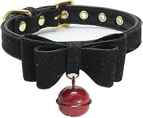 Classic solid color pet collar with bell bow tie adjustable suitable for large and medium sized dogs and cats，12598