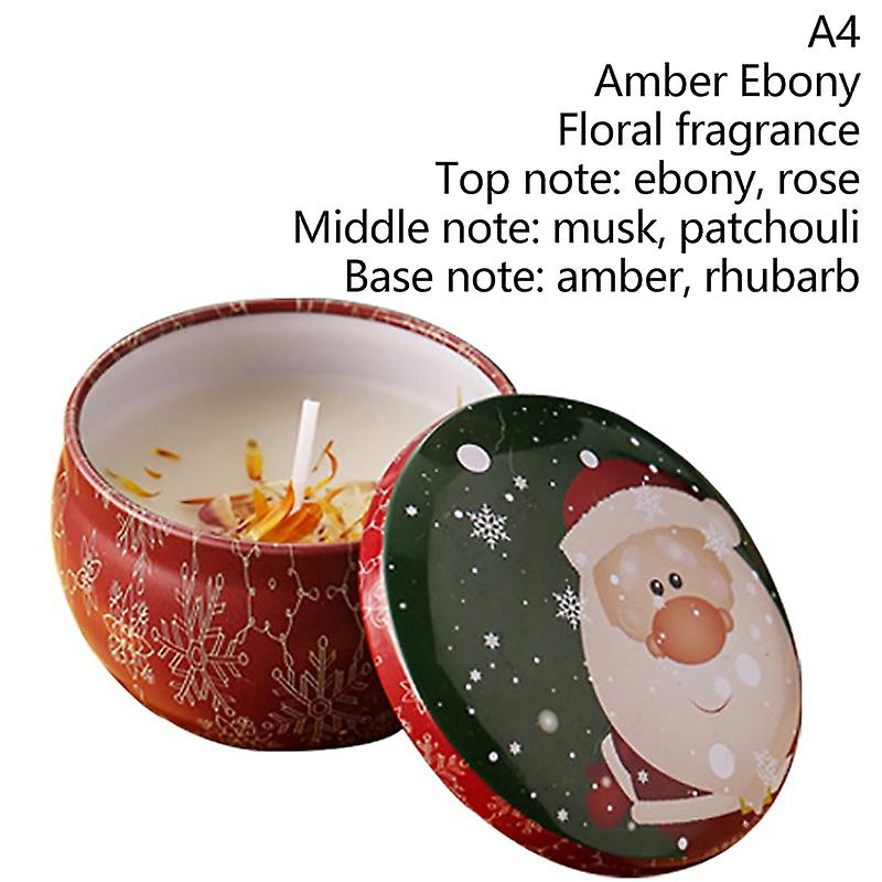 1Pc Christmas Scented Candle Tin Jar Portable Travel Soy Wax Plant Candle Gift Box Chrismas Supplies