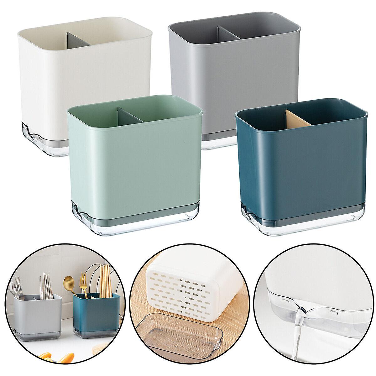 Kitchen Cutlery Holder Spoon Fork Utensils Storage Rack Drainer Multi-function