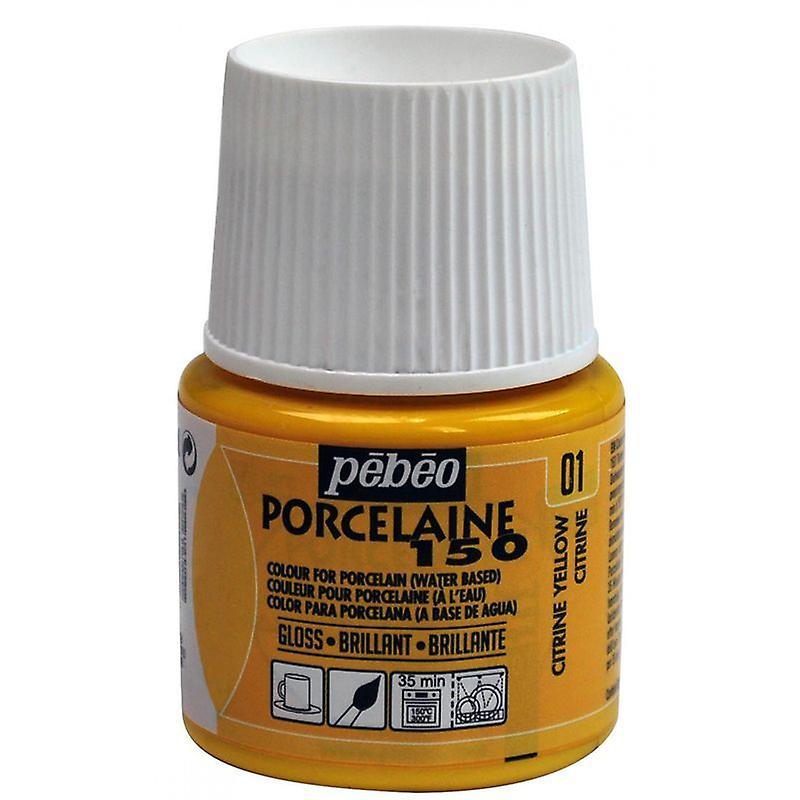 Waterbased porcelain gloss paint - Citrine yellow - 45 ml
