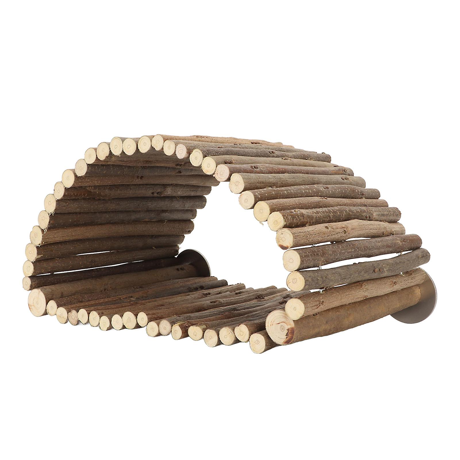 Bird Wood Hammock Tent Arch Bridge Shape Wooden Parrot Snuggle Hut for Rest Sleep Play Hide Chew 