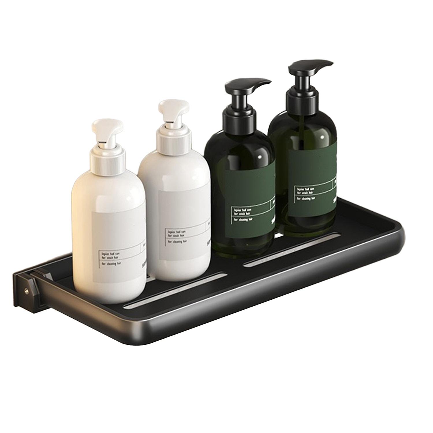 Bathroom Wall Shelf Rustproof Strong Load-bearing Quick Drain Simple Installation Wall-mounted Folda