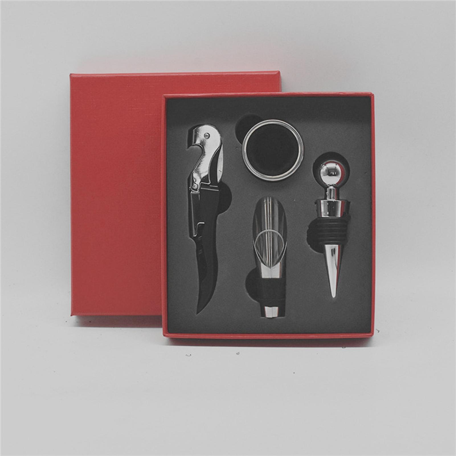Rustproof Stainless Steel Wine Opener Set 500g Red Corkscrew Kit