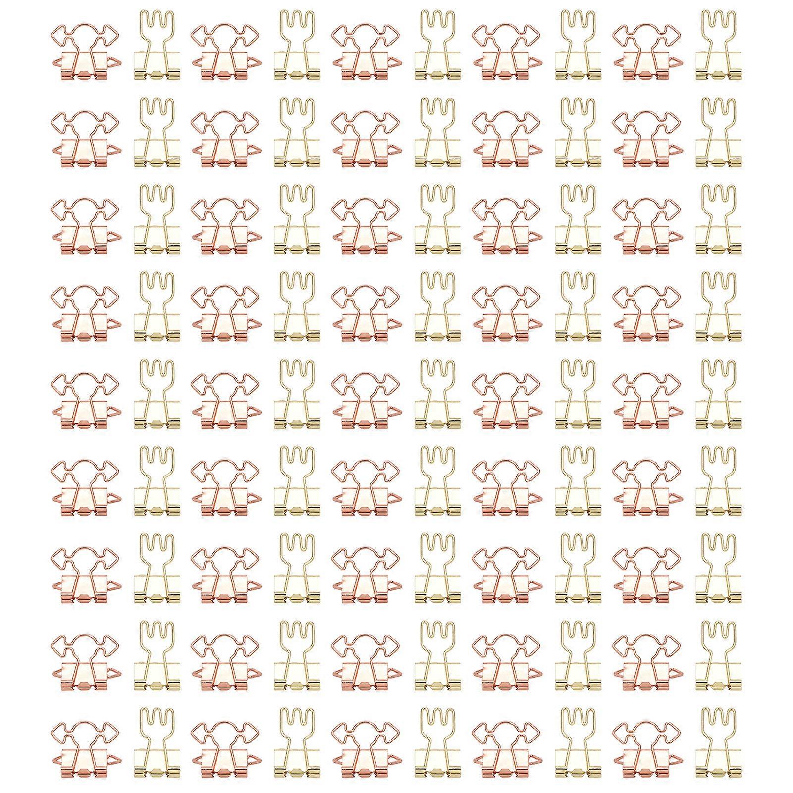 100pcs Fork Shape Binder Clips - Strong Clamping Force Metal Arrows for Documents