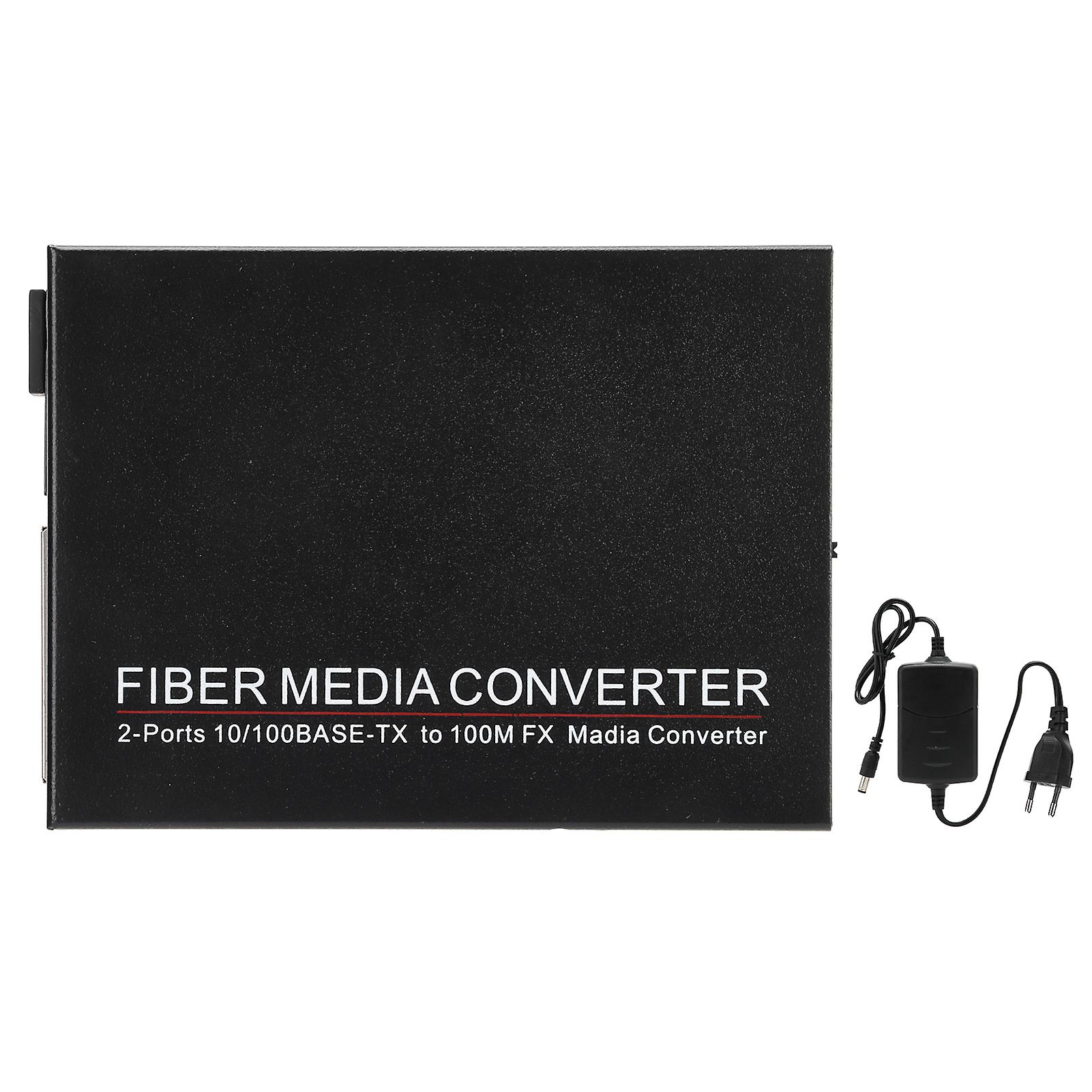 2 Ports Ethernet Fiber Switch TBCMC3412ES20A Plug Play Stable Sturdy Computer Networking Switches 100240V(EU Plug )