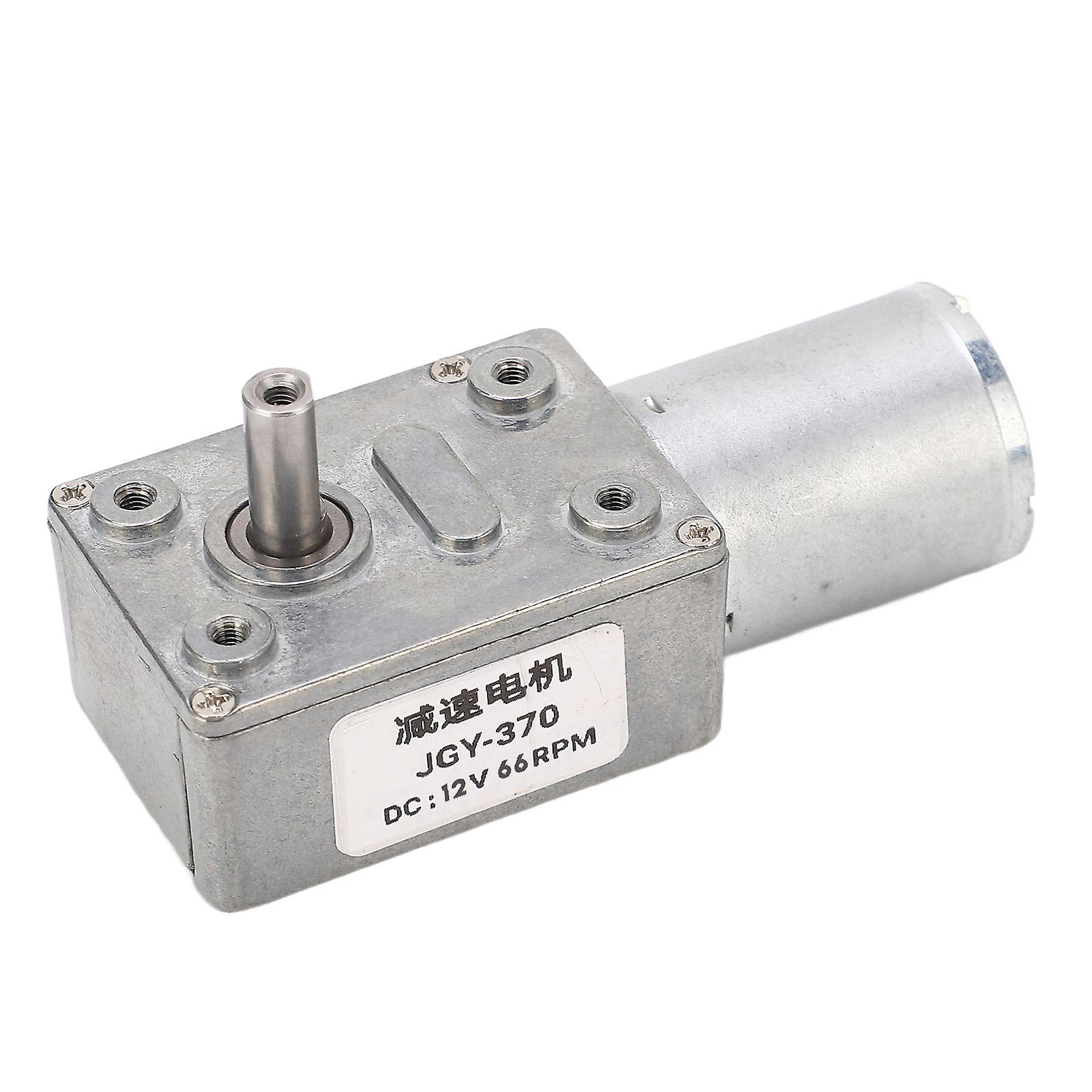 DC Gear Motor Single Shaft CW CCW Self Locking Worm Reduction Motor with Base for Label Printer Ovens 12V 66RPM