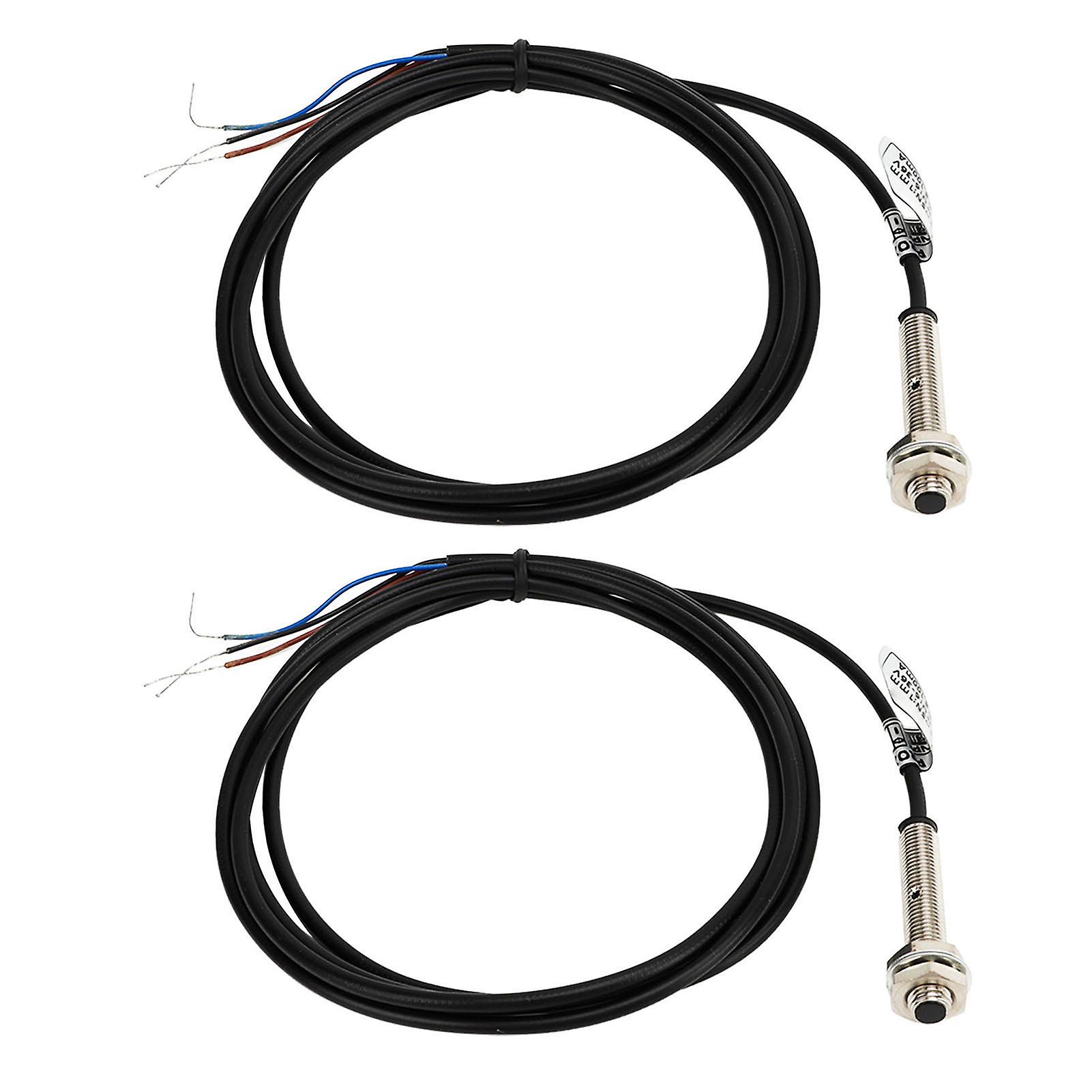 2 Set Proximity Sensor Switch Waterproof NPN DC 3 Wire Normally Open NO Proximity Switch 6‑36VDC 1mm Distance 