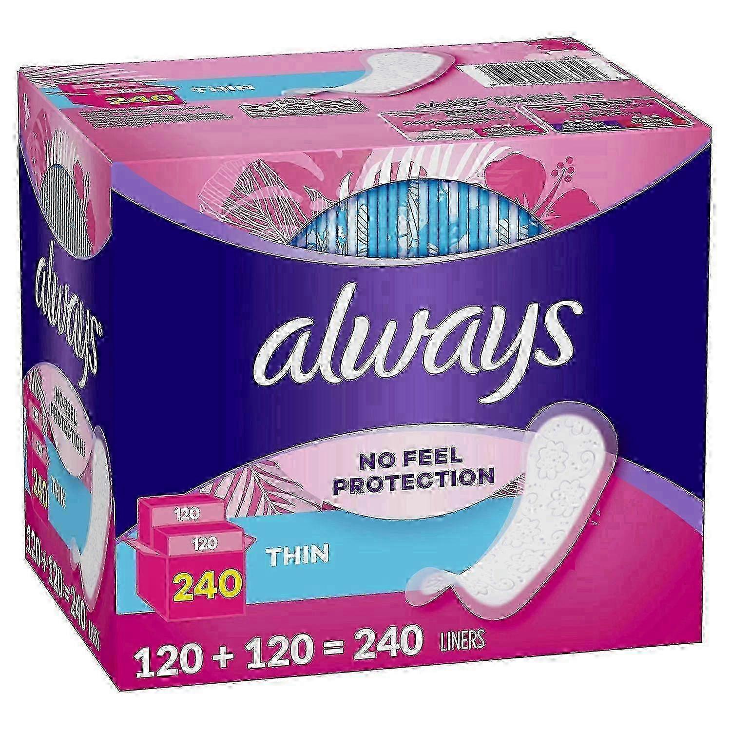 Always Thin Liners, 240 Ea
