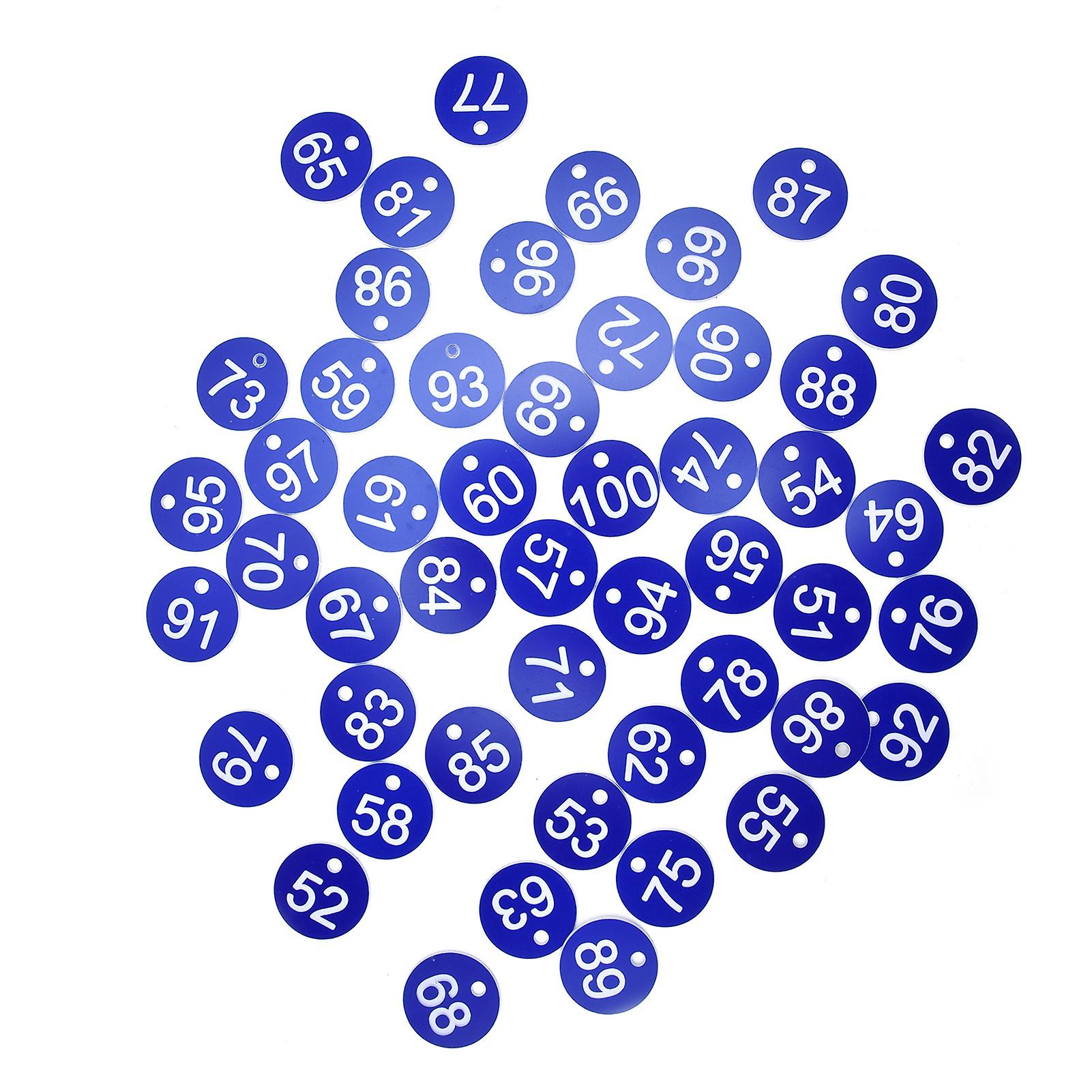 50PCS Blue Numbered Tags for Livestock & Beekeeping, 3.6cm