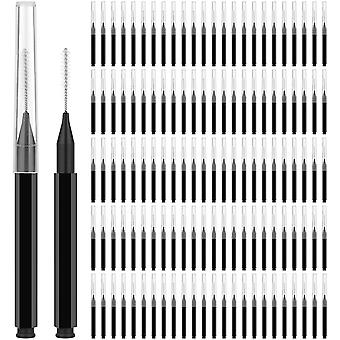Micro Eyebrow Brush with Cap Eyelash Comb Eyebrow Spoolies Lamination Brush Lash Filler Eyebrow Lift 120 PCS