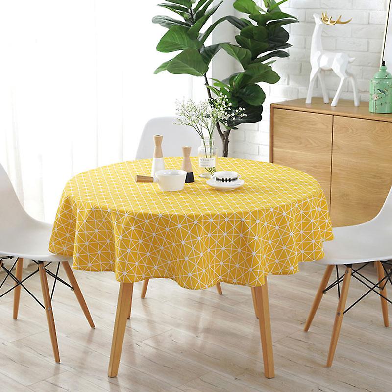 Table Decor Round Party Geometric Patterns Tablecloth Simple Dinning Home Decoration
