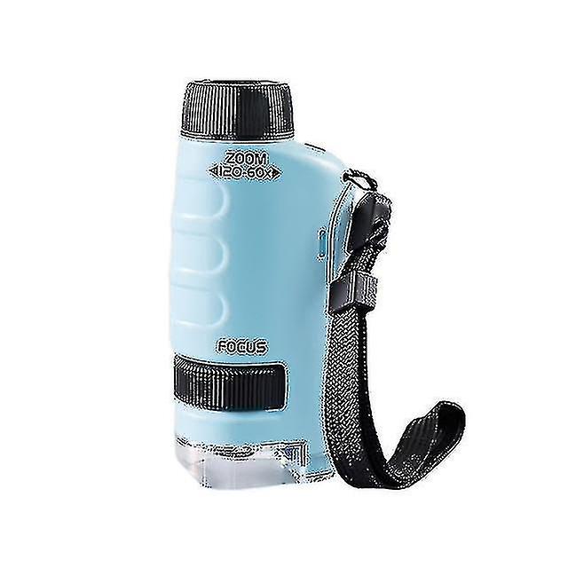 Kids Science Microscope Toy Kit 60-120x Educational Mini Pocket Handheld Microscope With Led Light
