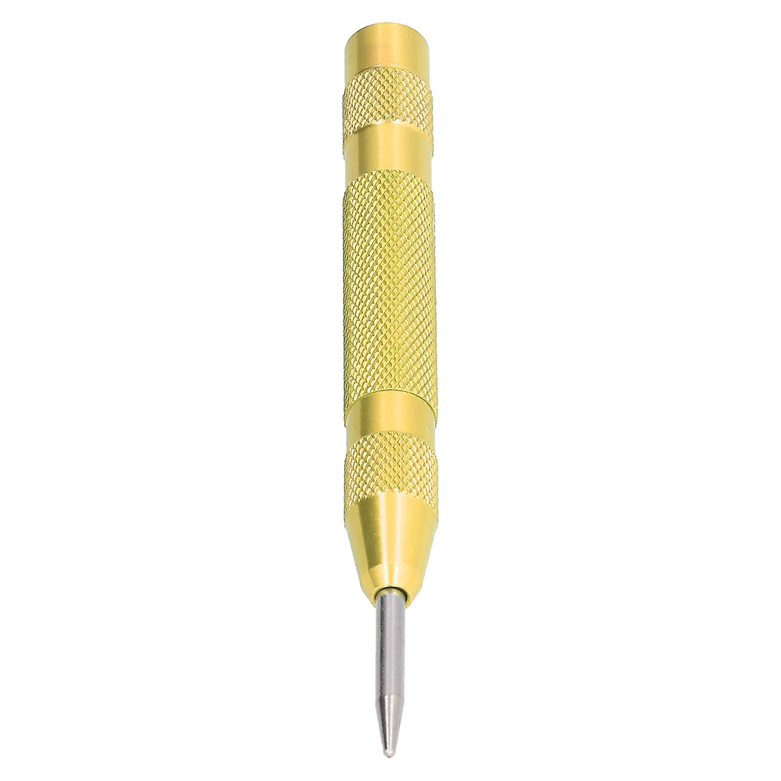 Automatic Center Punch Hardened Steel Removable Tip Positioner Adjustable Force Center Hole Punch ToolYellow