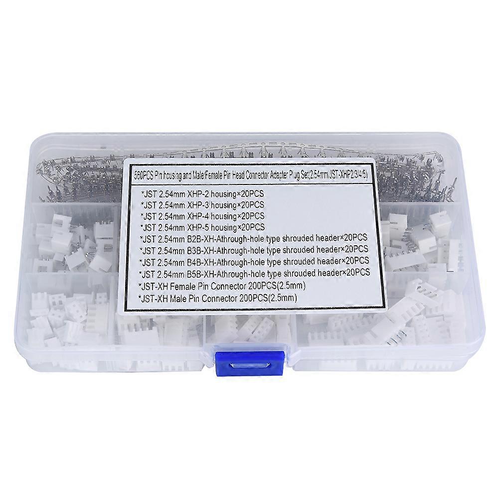 560pcs Pin Header Connector Housing Replacement Kits Compatible with JST-XHP