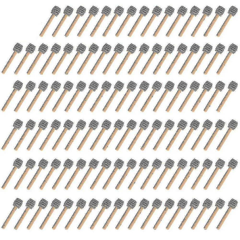 Pack of 100 mini 3-inch honey spoon sticks, individually wrapped