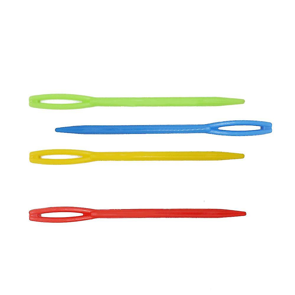 100 plastic sewing needles, Large needle coloRed plastic loom learning needles(7 cm/ 2.76 inches)
