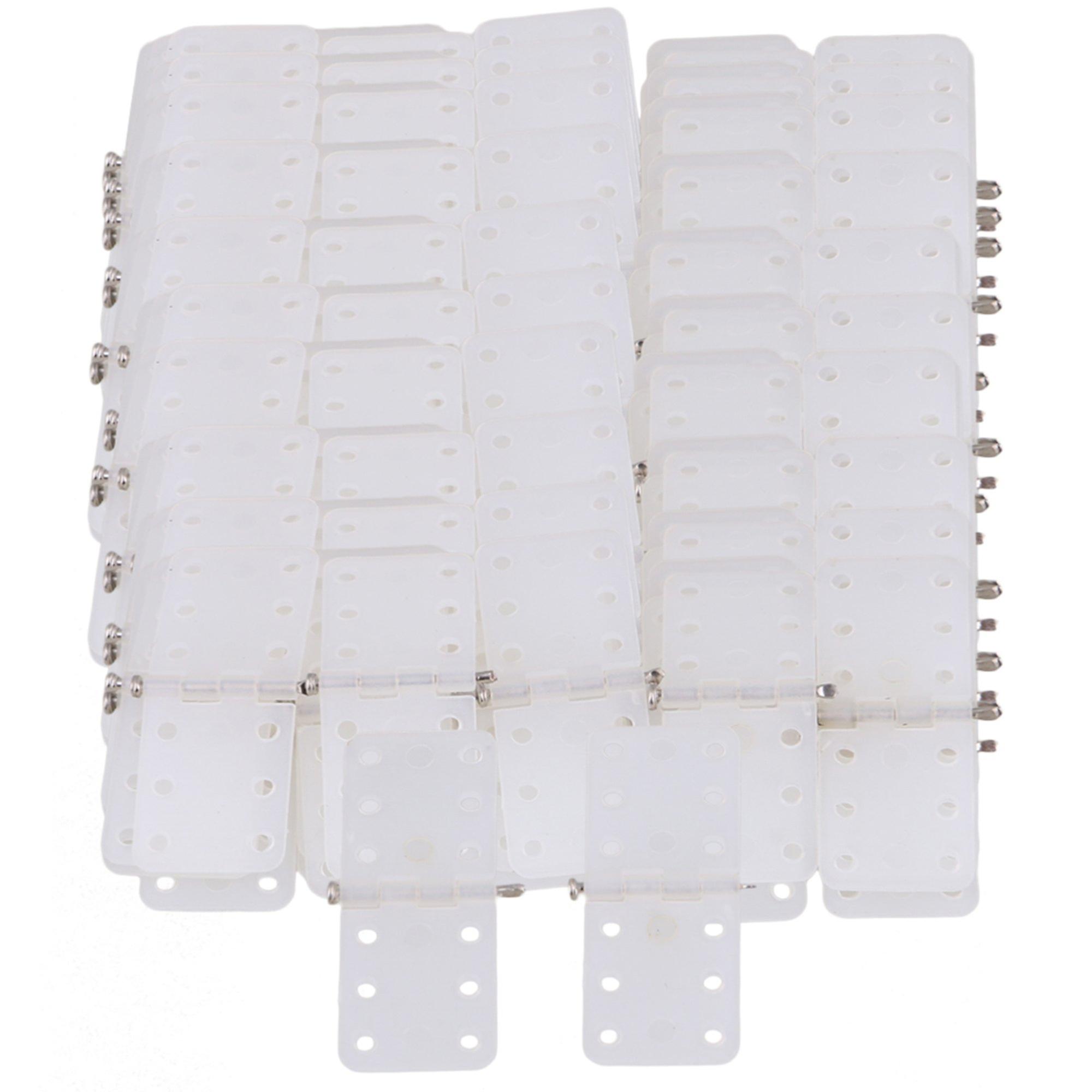 100 Pcs Foldable Rectangle Pinned Hinges for RC Airplane Aircraft Beige