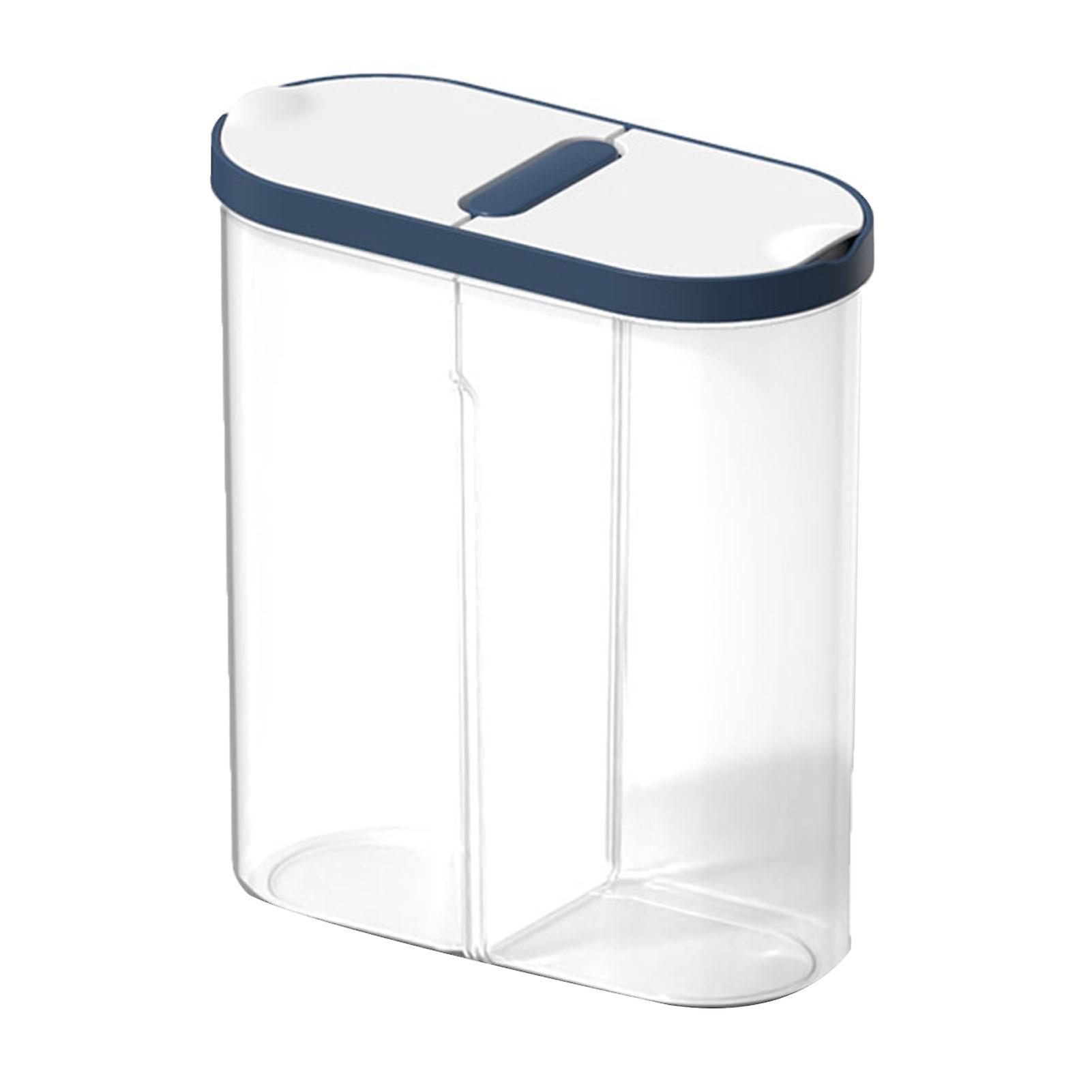 Cereal Container Plastic Space Saving Divided Storage Airtight Food Storage Containers for Kitchen White