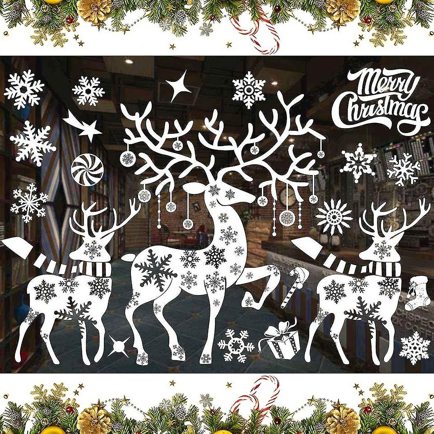 snowflake reindeer window picture