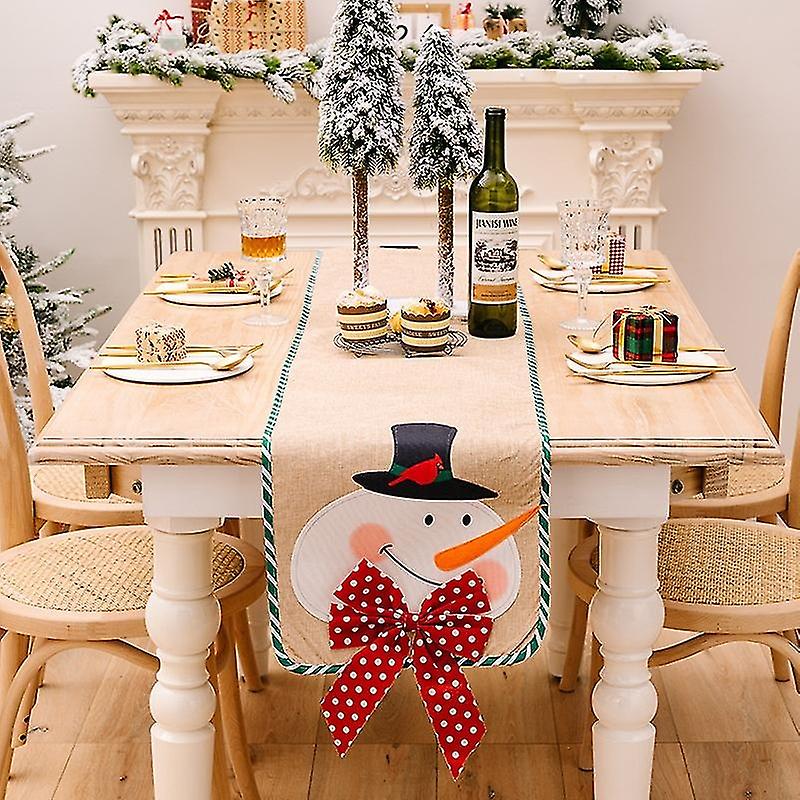 Rectangular Christmas Tablecloth Polyester 34 * 178cm Christmas Tree Patterns for Christmas Table De