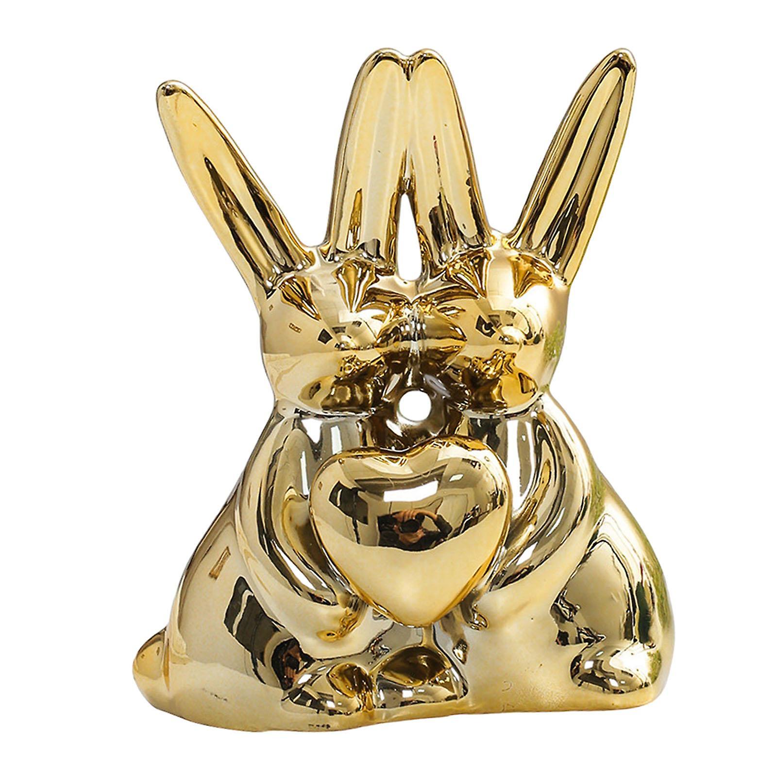 أرنب زوجين تمثال سيراميك النحت حزب هدية المنزل أرنب تمثال أبيض