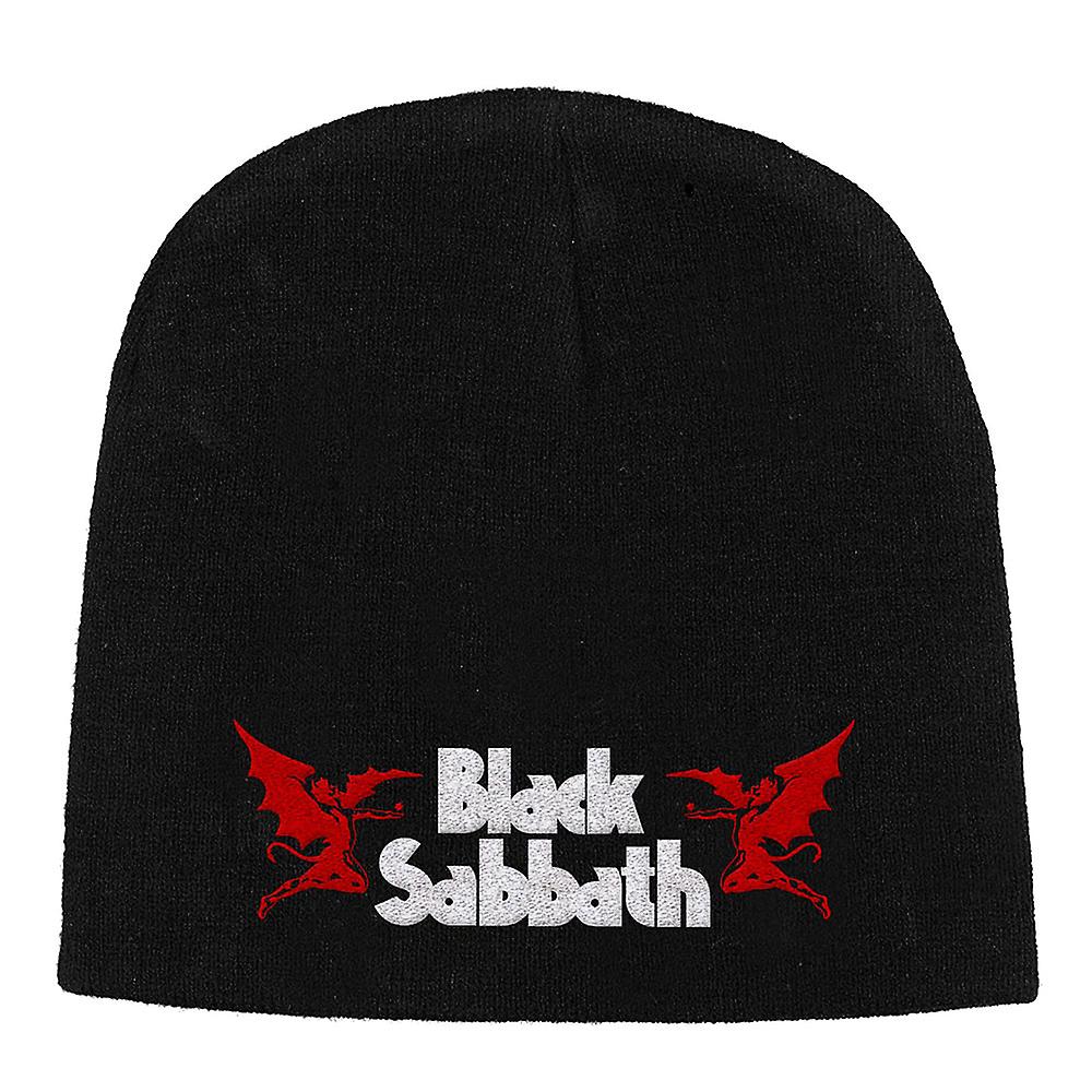 Black Sabbath Band Logo And Devils Embroidered Beanie Hat