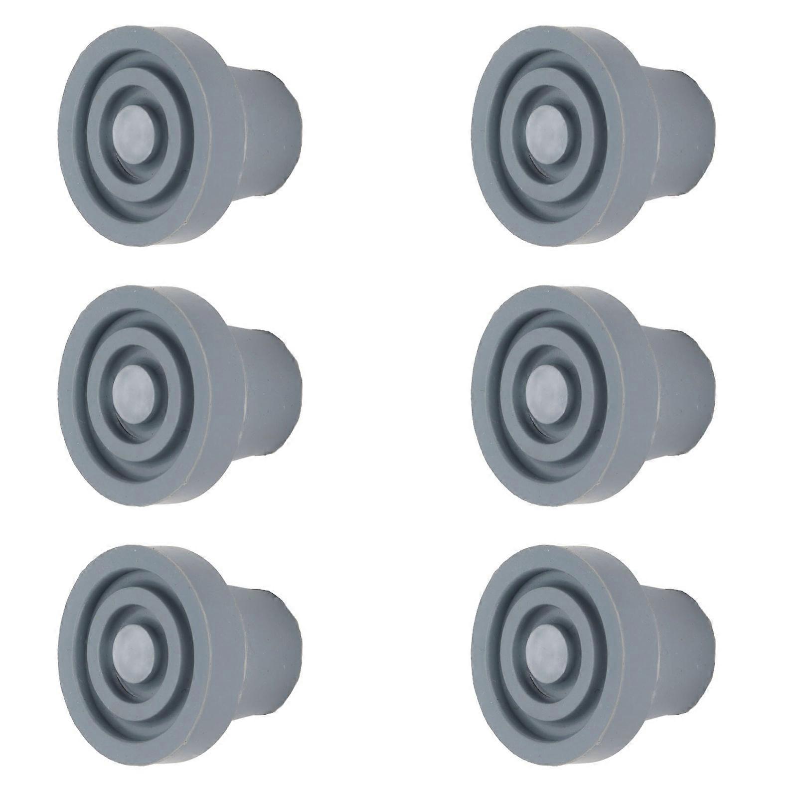 6pcs Cane Tip Professional Portable Rubber Replacement Tip Accessory for 4 Legged Crutch 0.6 Inch