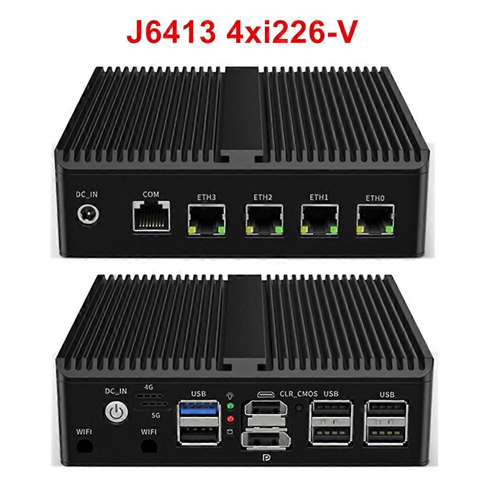 Redkid 12e génération Intel N100 Pfsense Pare-feu Routeur J6413 N5105 N5100 4xintel I225 I226 2.5g Nvme Ventilateur Mini PC Opnsense Pve Esxi J6413...