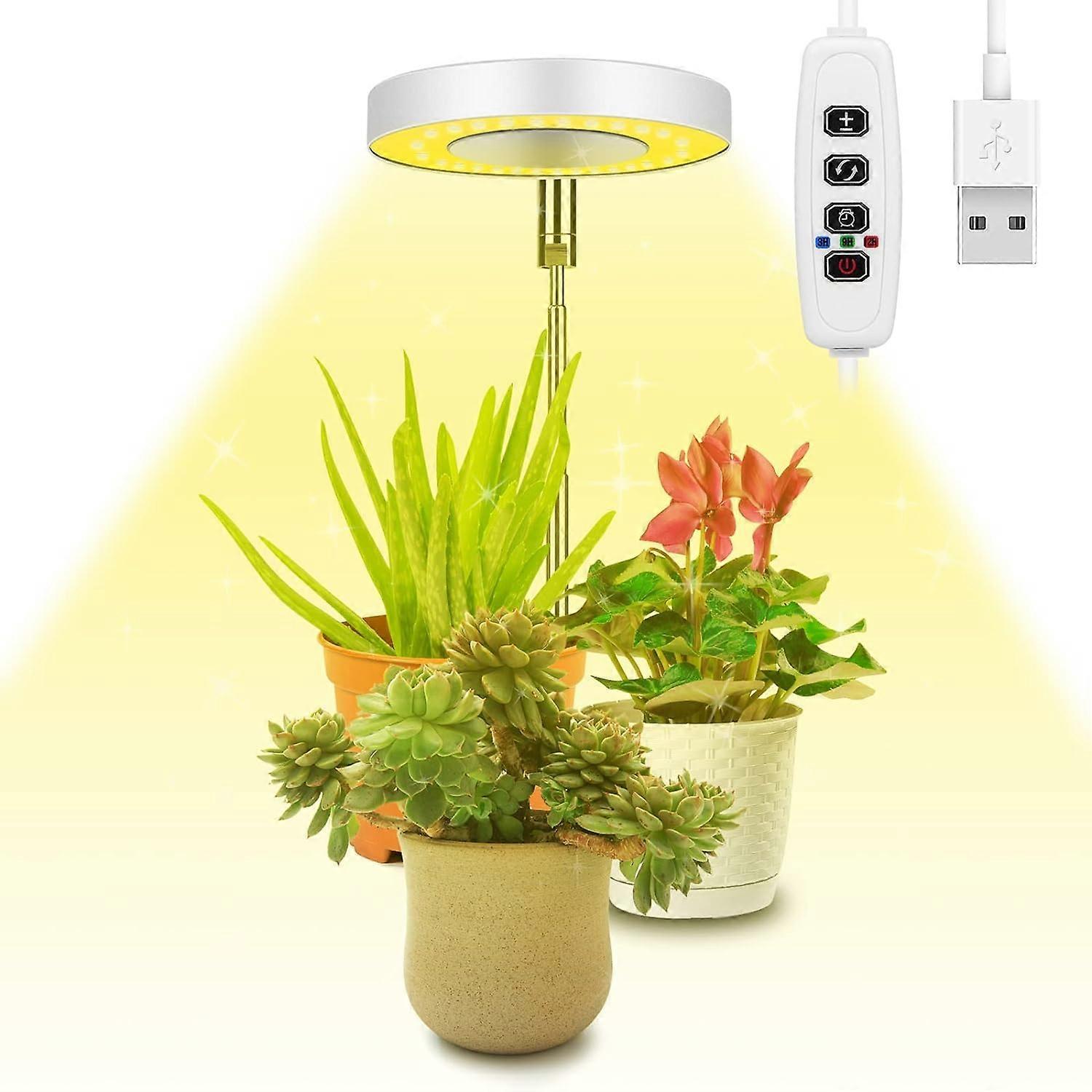Grow Light, 48 LEDs Full Spectrum Growing Lamp for Indoor Plants, 9 Adjustable Brightness 180 Rotatable Light Panel, Height Adjus SSWH
