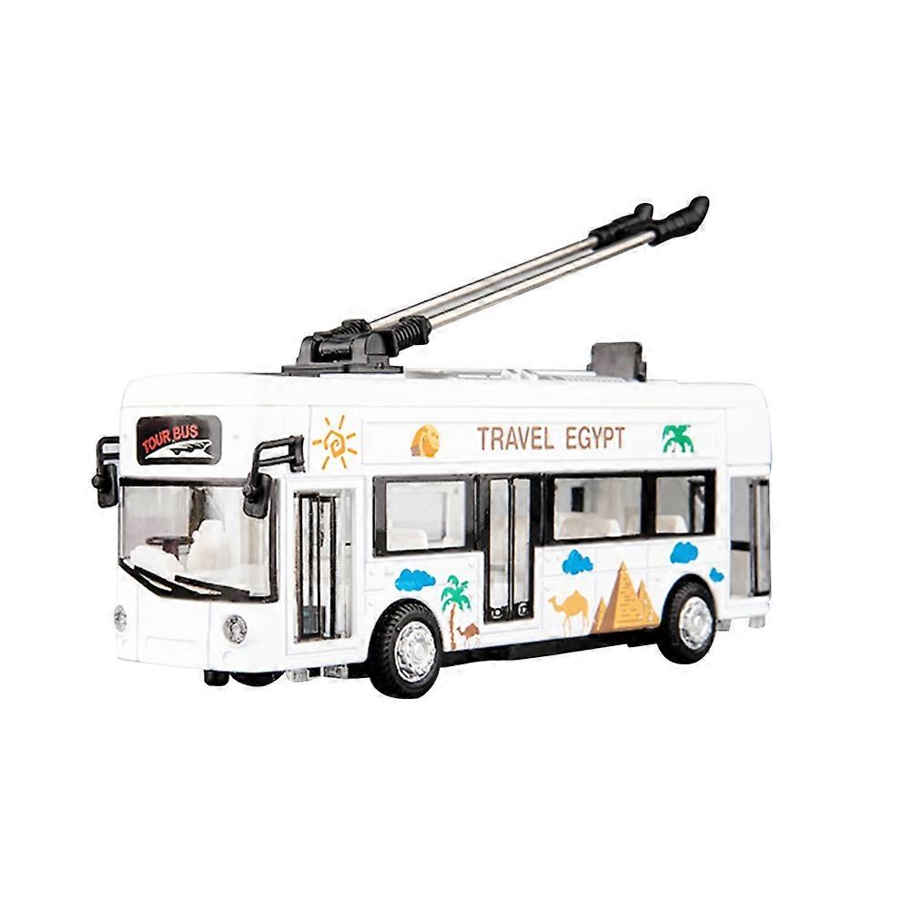 1:50 Alloy Bus Model London Single Tram Bus Vehicles Auto Toy met Light & Sound Collections White