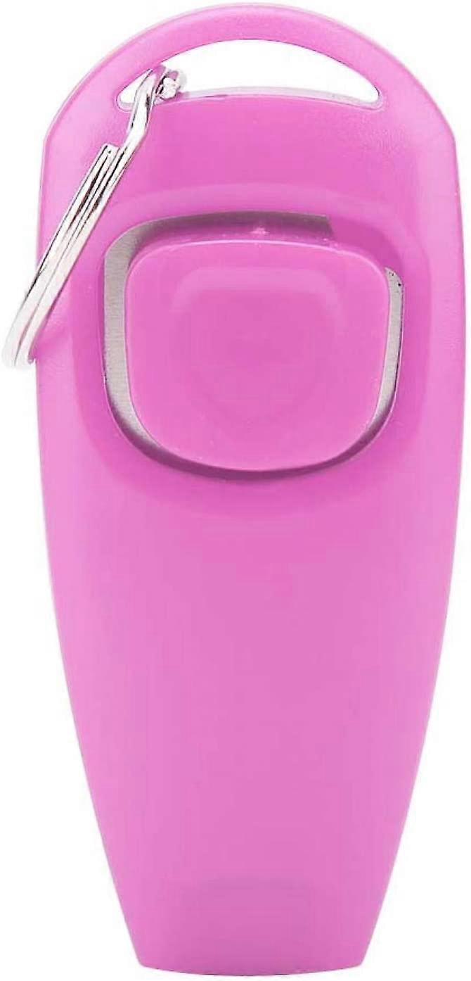Pet Trainer Keyring Aid Click Puppy And Cat Clicker Whistle Dog Training Tool Guide For Puppy Dogs(Pink)