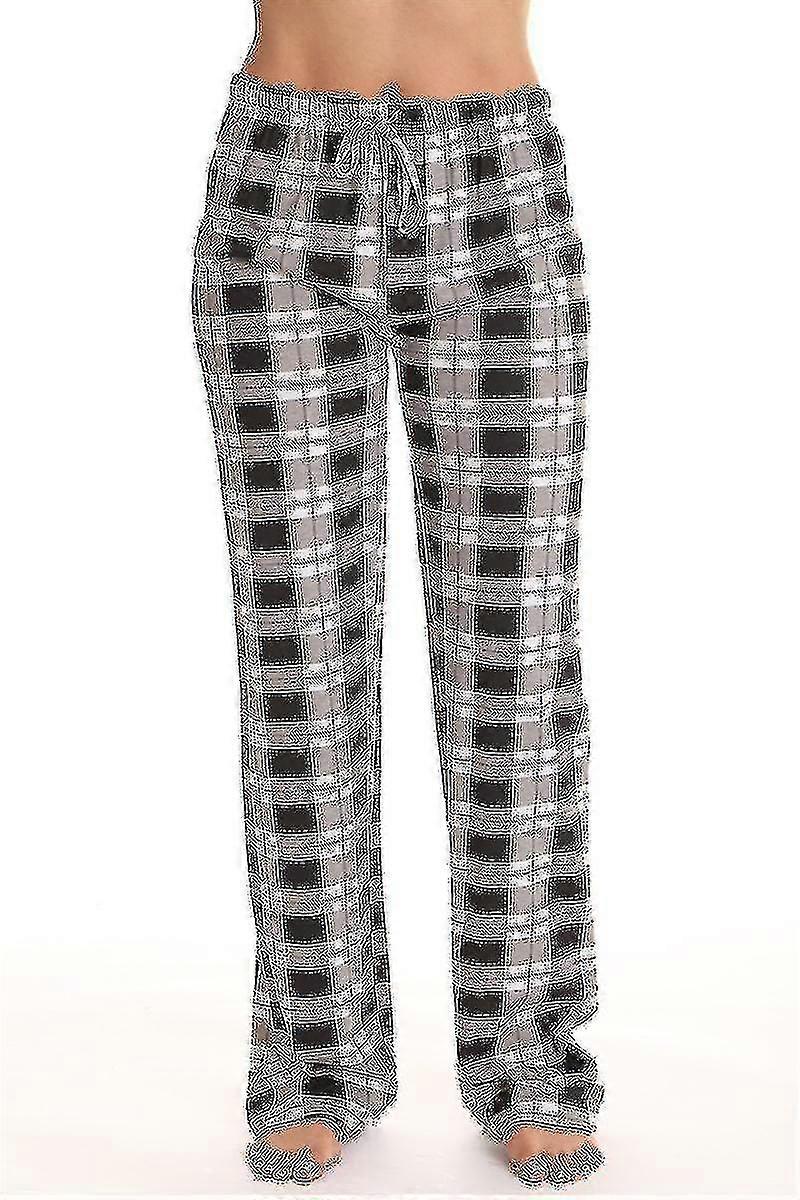 Cepli Kadın Pijama Pantolonu, Bayan Soft Flannel Check Pijama Pantolonu