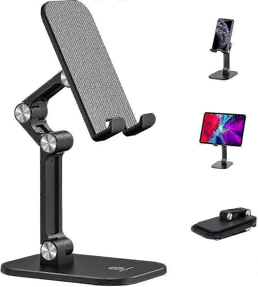 Fully Foldable Cell Phone Stand, Desktop Tablet Stand, Height Adjustable Angle For Desk, Compatible Wuqx