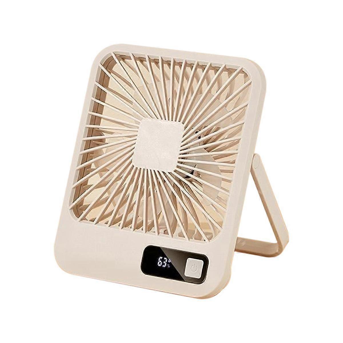 Desktop Small Fan Multi-Power Office Thin and Charging Model Foldable Brushless Portable Khaki