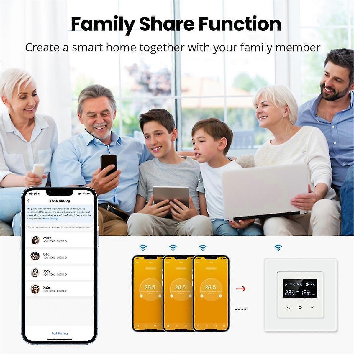 Tuya Wifi Smart Thermostat Temperature Electric Heating Controller Work For Alexa Google Home (16a