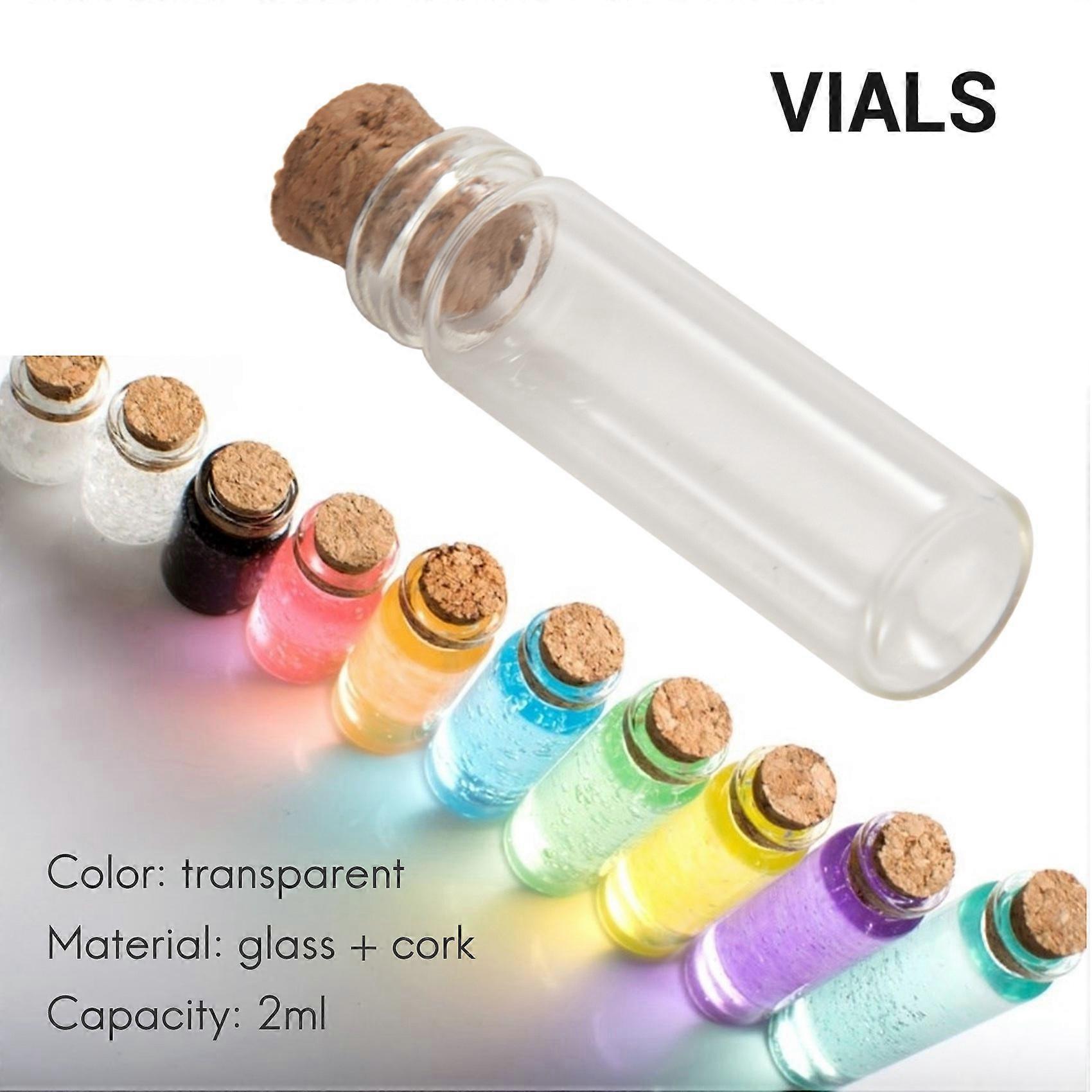 20/50/100 Pack 2ml Clear Glass Vials With Cork – 16x35mm Tiny Bottles