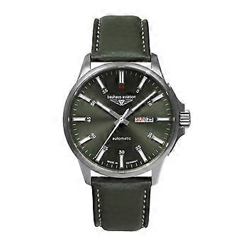 Bauhaus aviation analoog automatisch herenhorloge met koeienhuid armband 2866-4