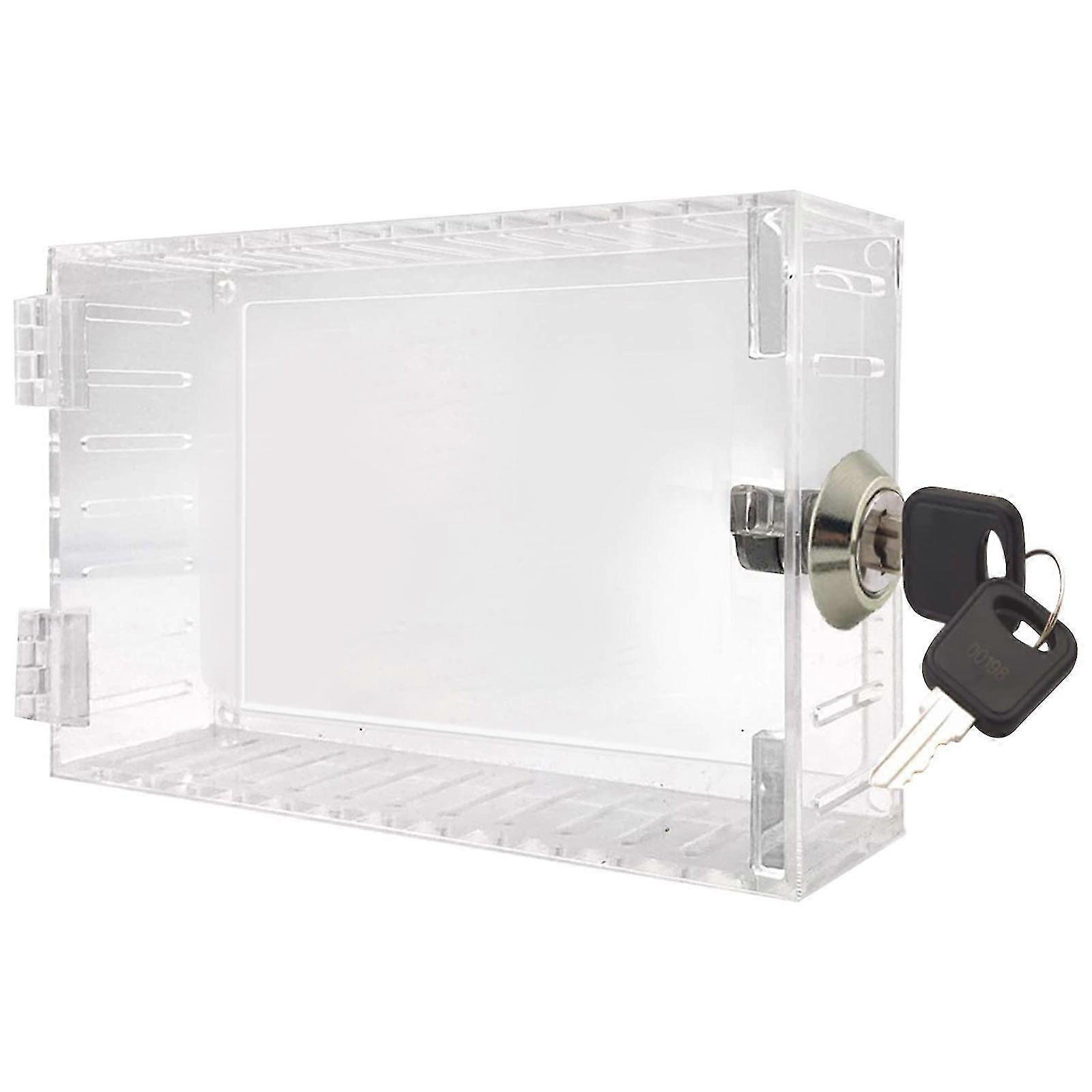 Universal Thermostat Lock Box With Key,clear Large Thermostat Guard For Thermostat On Wall,thermostat Guard,thermostat Cover Fits Thermostats 7h X 4.5
