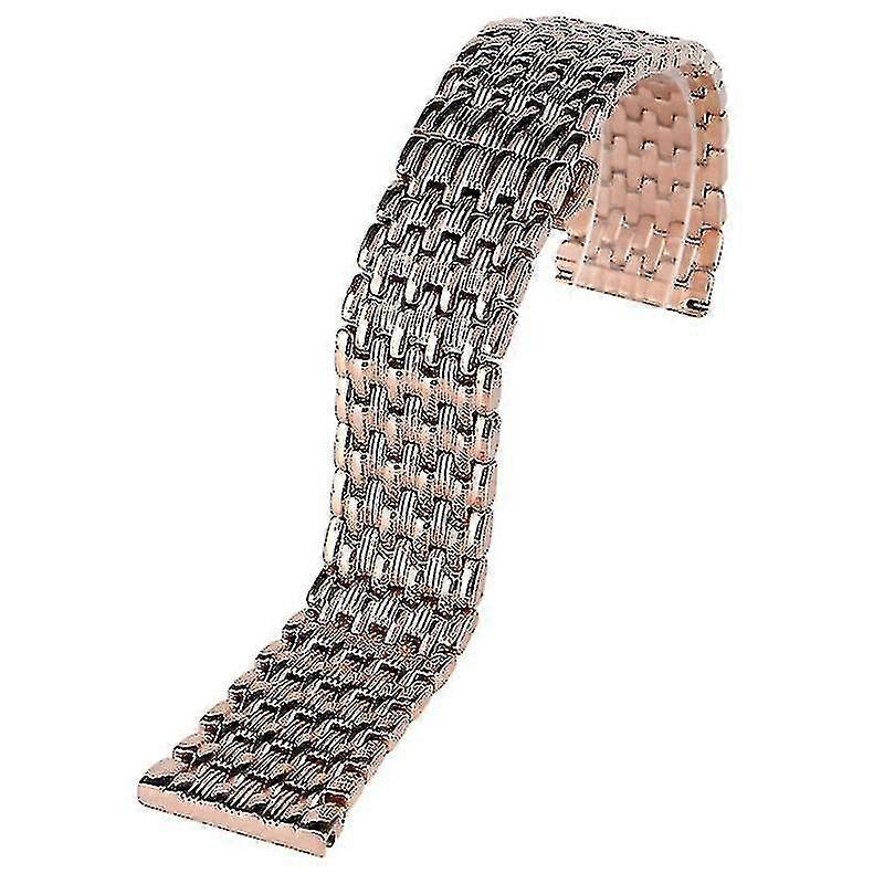 Rose Gold Strap Bracelet Solid Link Adjustable Stainless Steel Watch