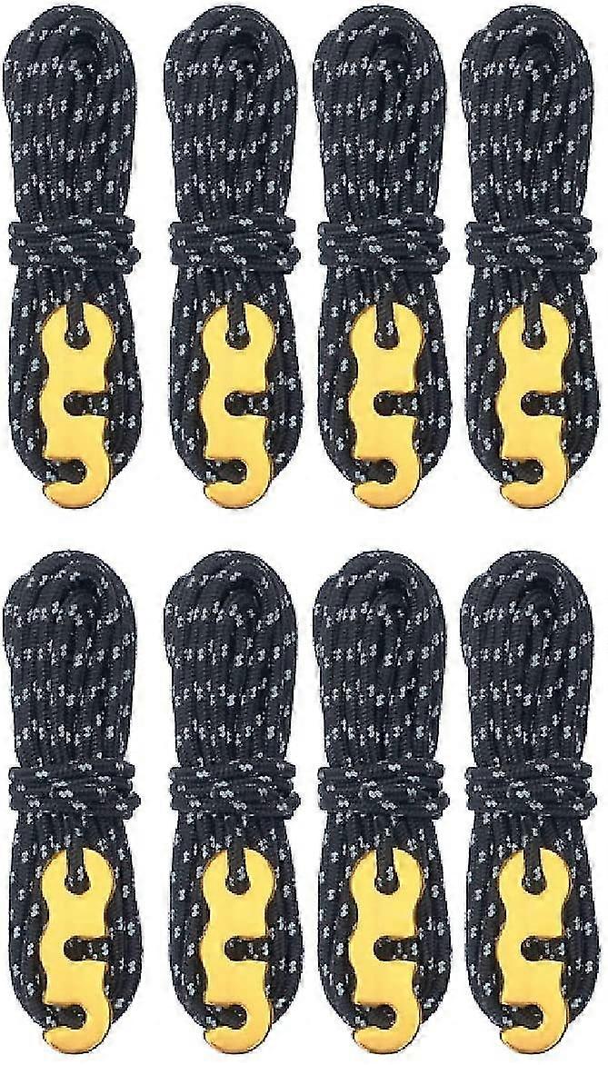 4m Reflective Rope Nylon Tent Rope With Aluminum Tensioner 4 Or 8 Pieces Lightweight For Tarp Fixing Packing Camping