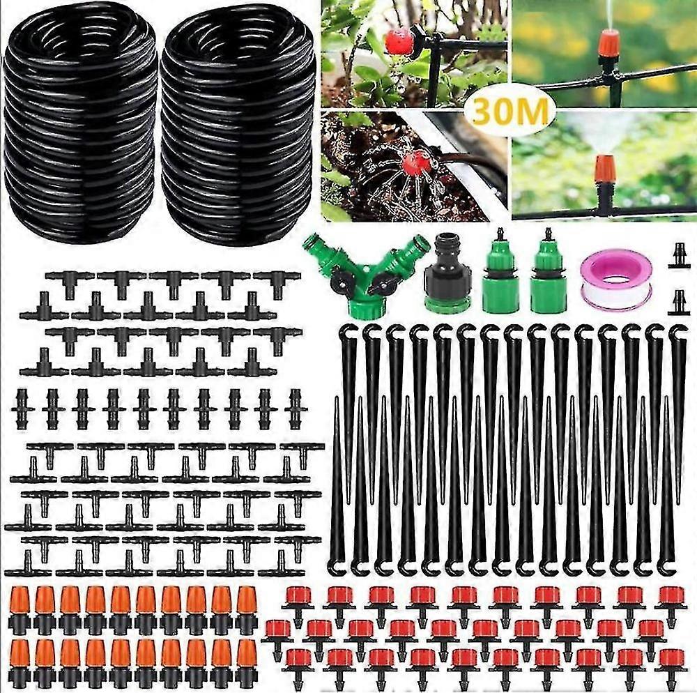 Drip Irrigation Watering Kit, 30m Irrigation Pipes Garden Watering System Diy Micro Automatic Greenhouse Sprinkler