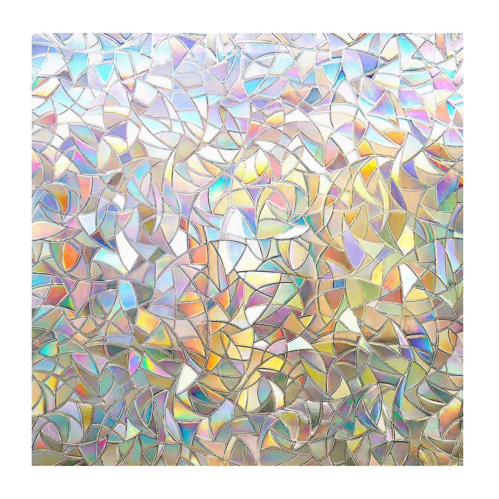 1 Roll Sun Catcher Window Sticker PVC Privacy Protection Rainbow Crescent Moon Glass Covering Cling Static Window Decoration Film Decal