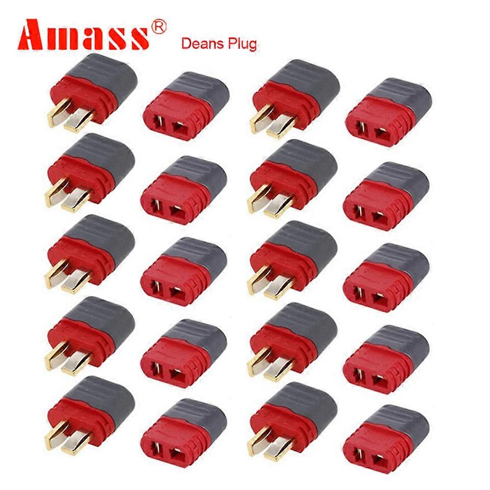 UK RC Tech Mini Deans T-Plug Connectors – 2, 5, Or 10 Pairs For RC LiPo Batteries/ESC